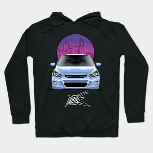 hyundai accent stanced air blue Hoodie